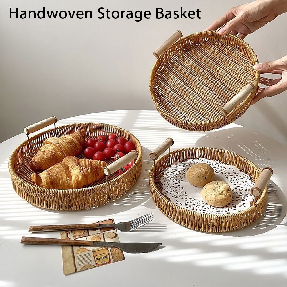 Rattan Tray Handle - 1 Buah Keranjang Rotan Tenun Tangan