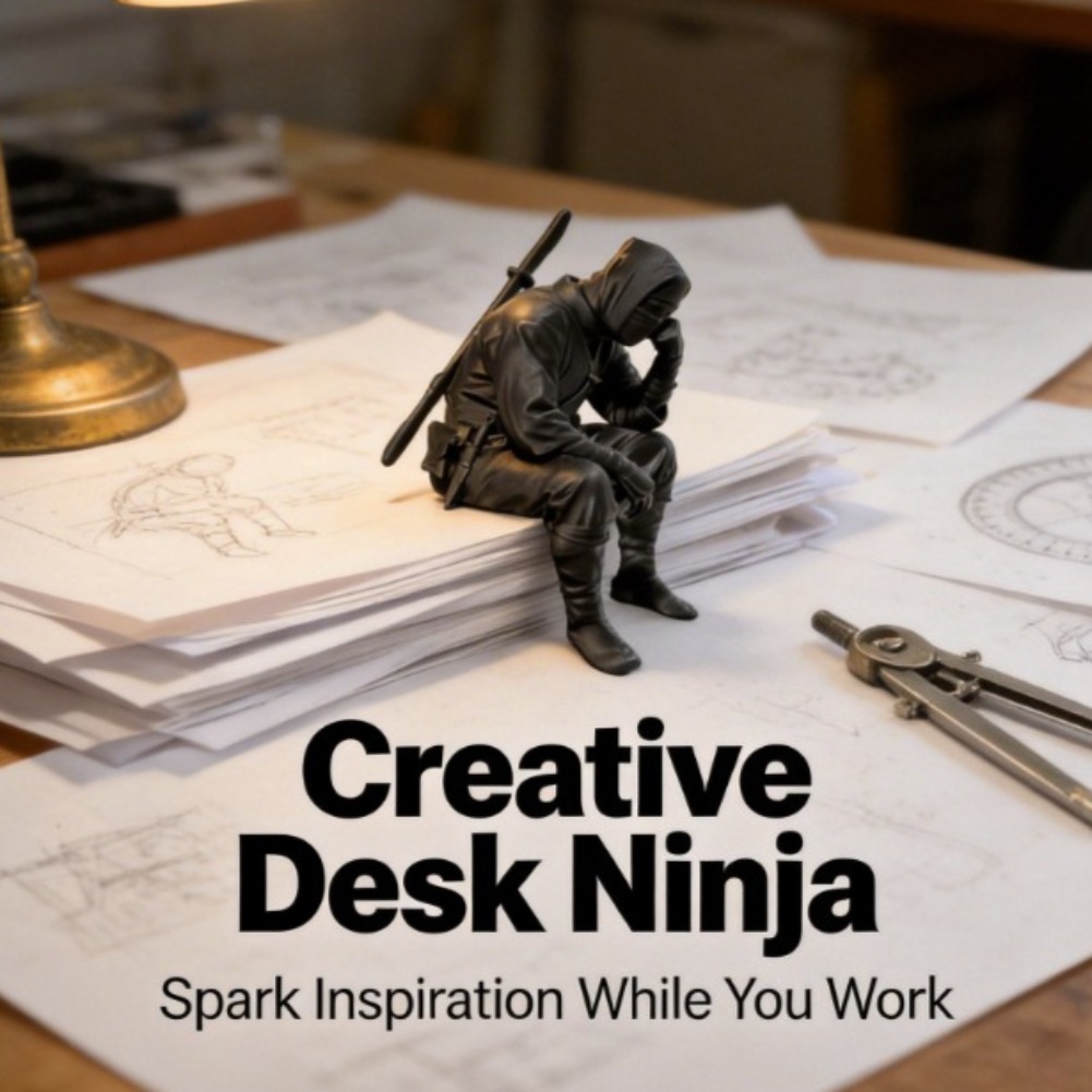 Interior Design Japan - Patung Ninja Jepang Duduk 3D Dicetak,