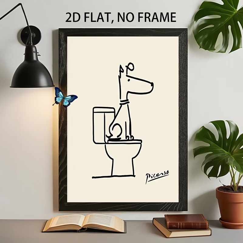 Interior Design Living Room - Modern, Retro Fun Dog Toilet Picasso