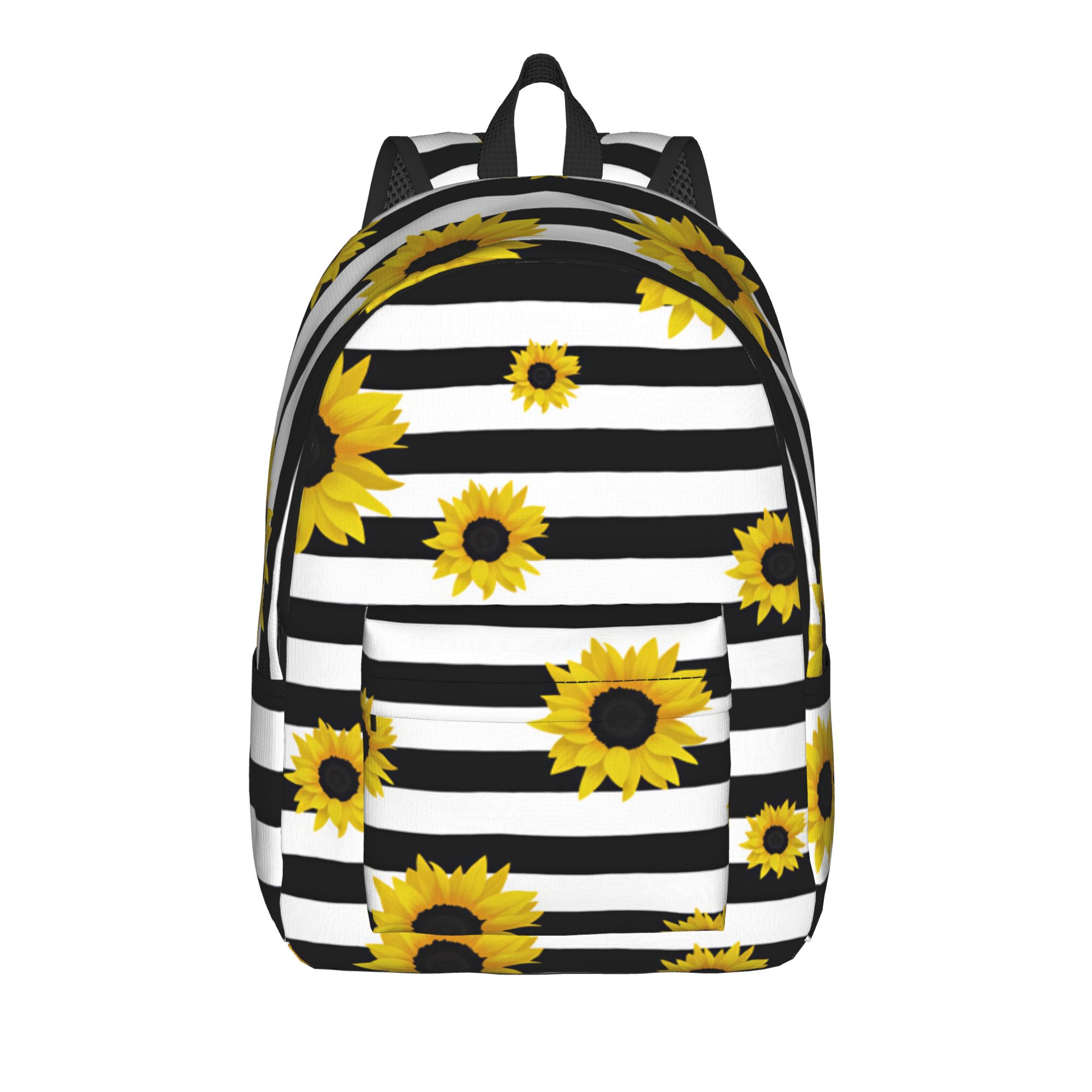 Interior Design Monochrome - Ransel Motif Garis Monokrom Bunga Matahari,