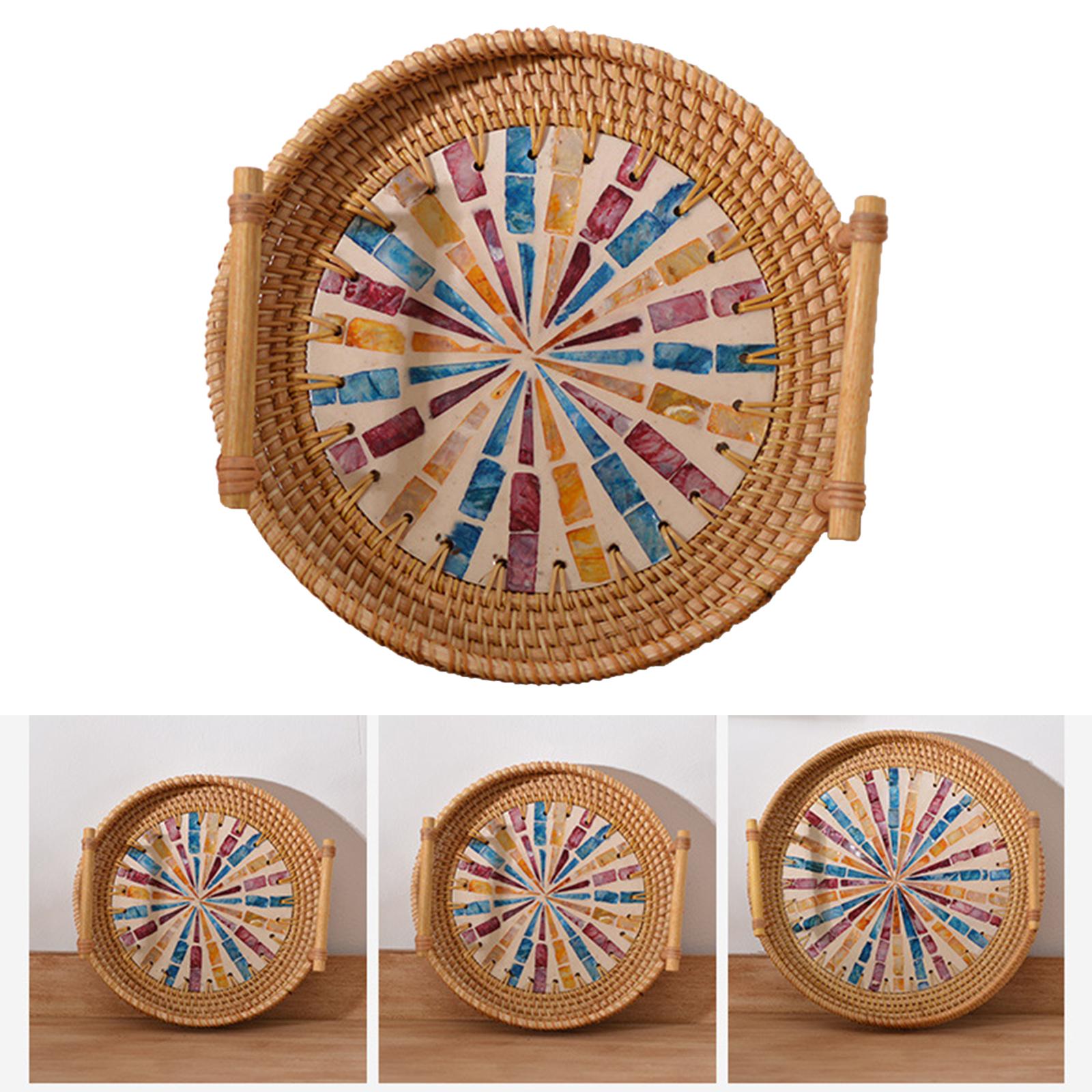Nampan anyaman bundar multifun - Rattan Tray Handle ulasan dan harga