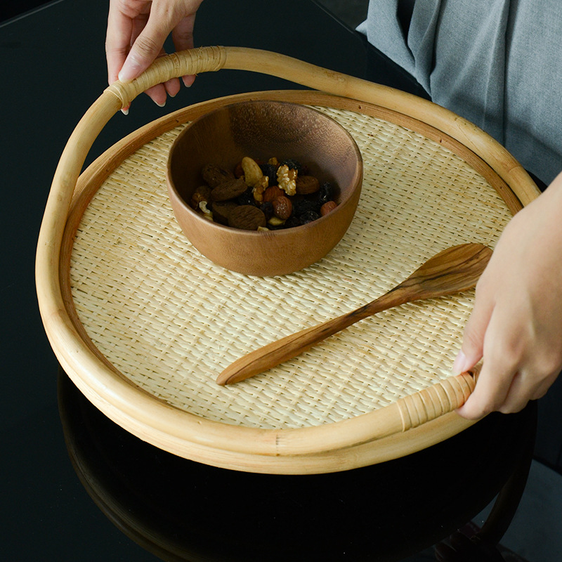 Nampan Anyaman Rotan Alami, Or - Rattan Tray Handle ulasan dan harga