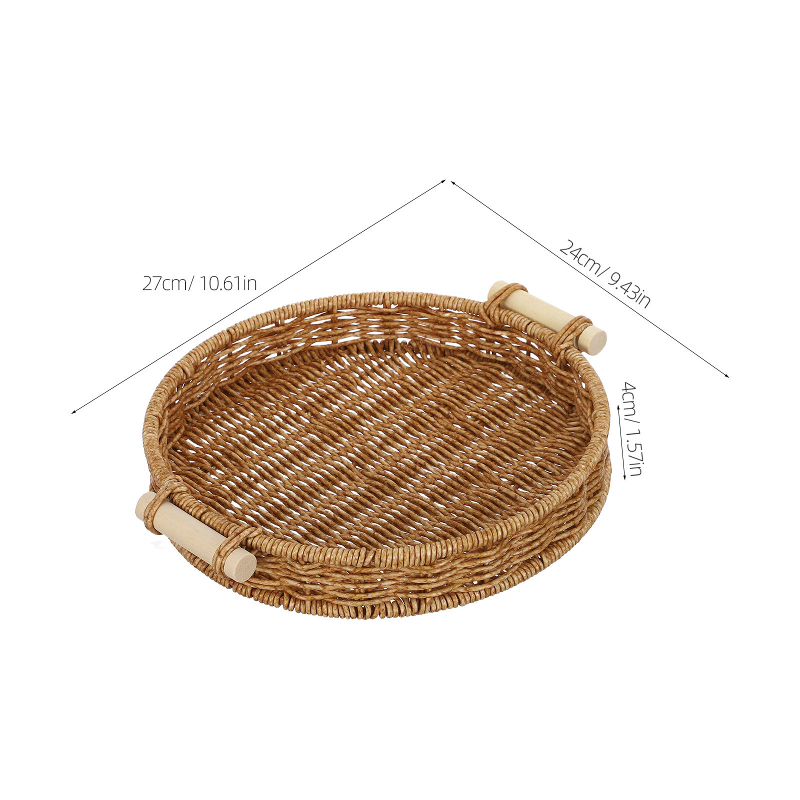 Keranjang Roti Rotan Imitasi,  - Rattan Tray Handle ulasan dan harga