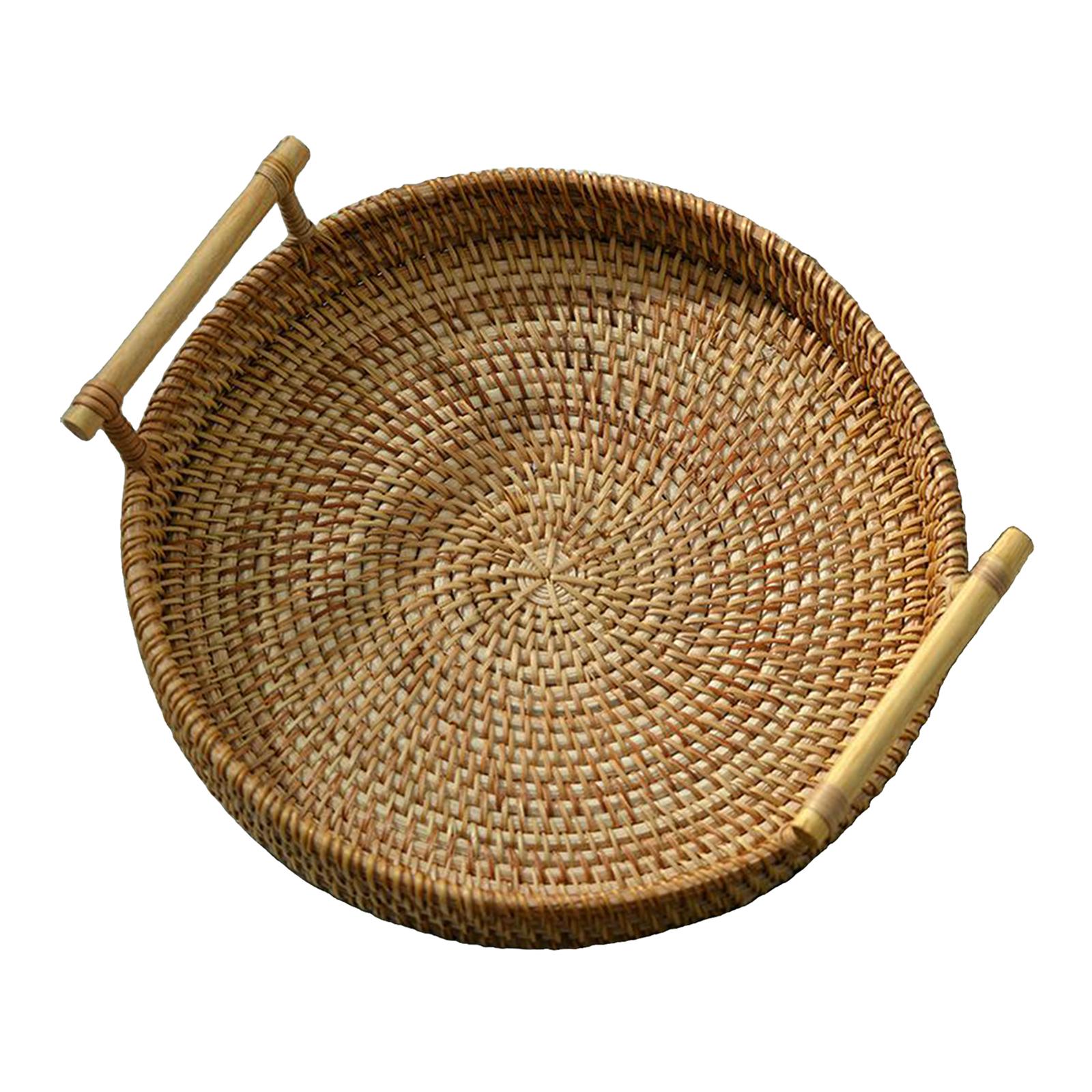 Nampan Sajian Rotan Bulat untu - Rattan Tray Handle ulasan dan harga