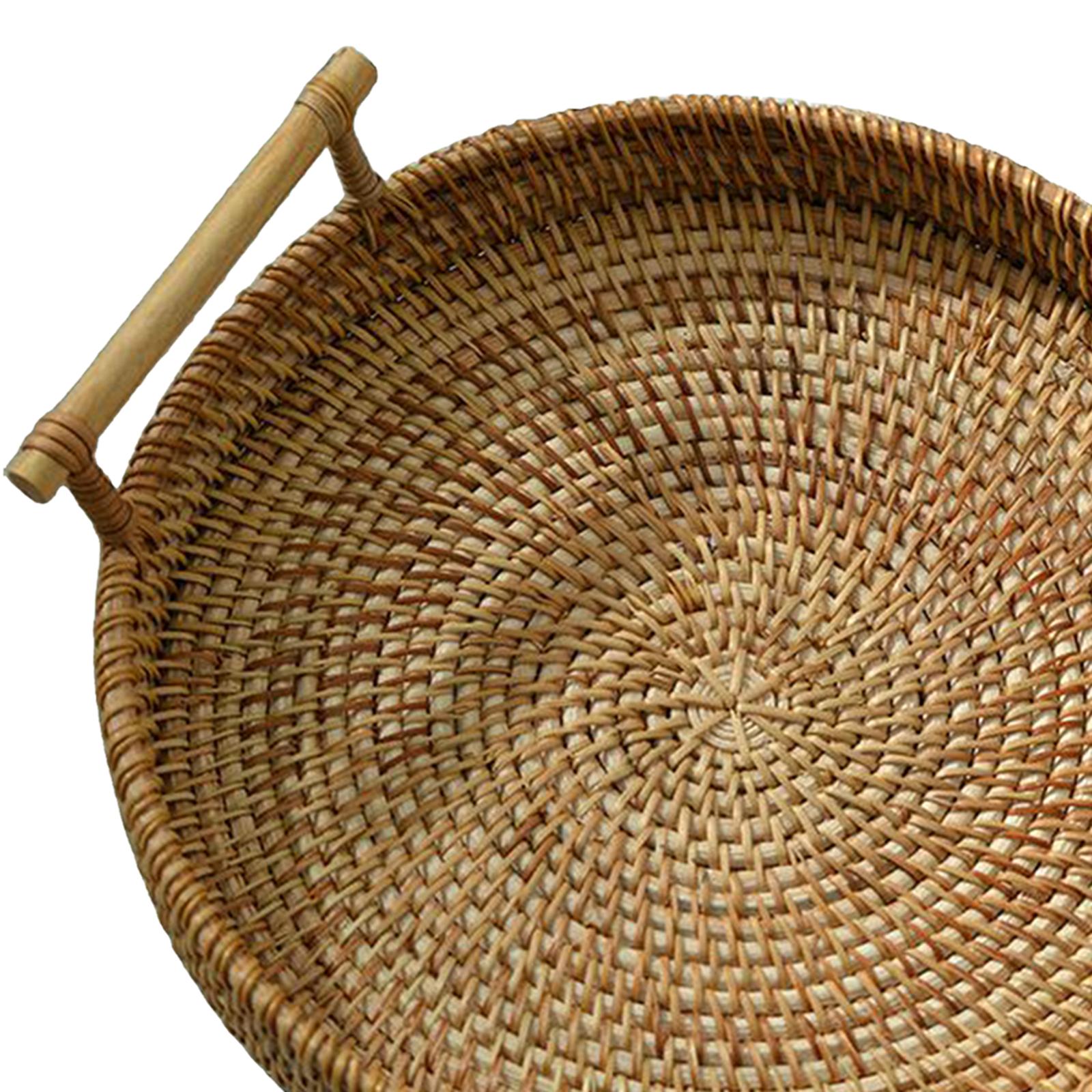 Nampan Sajian Rotan Bulat untu - Rattan Tray Handle ulasan dan harga