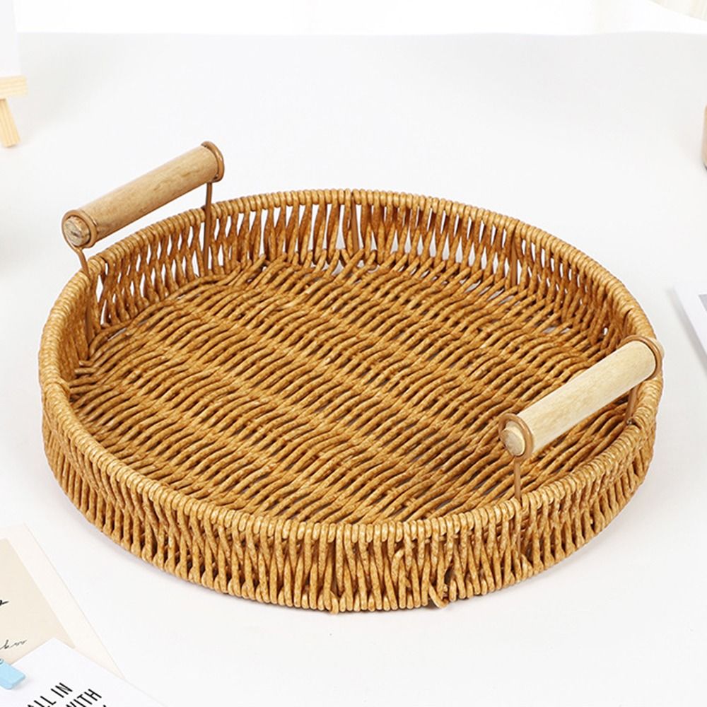 1 Buah Keranjang Rotan Tenun T - Rattan Tray Handle ulasan dan harga