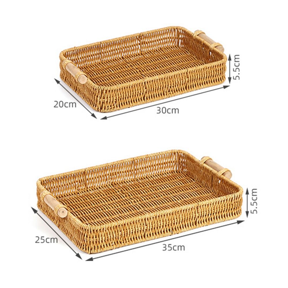Nampan Penyimpanan Anyaman Pla - Rattan Tray Handle ulasan dan harga