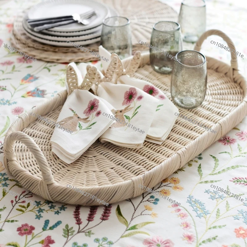 Nampan Dekorasi Rotan, Nampan  - Rattan Tray Handle ulasan dan harga