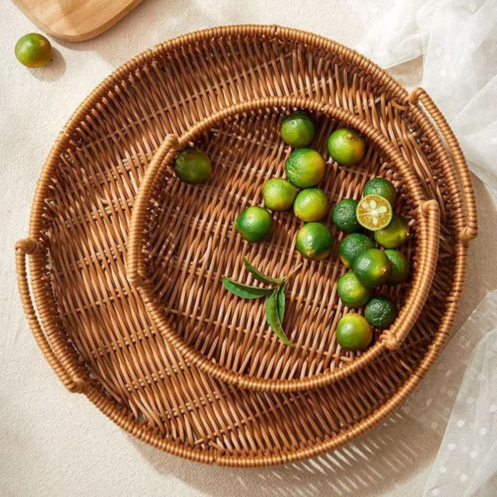 Keranjang Penyimpanan Rotan Im - Rattan Tray Handle ulasan dan harga
