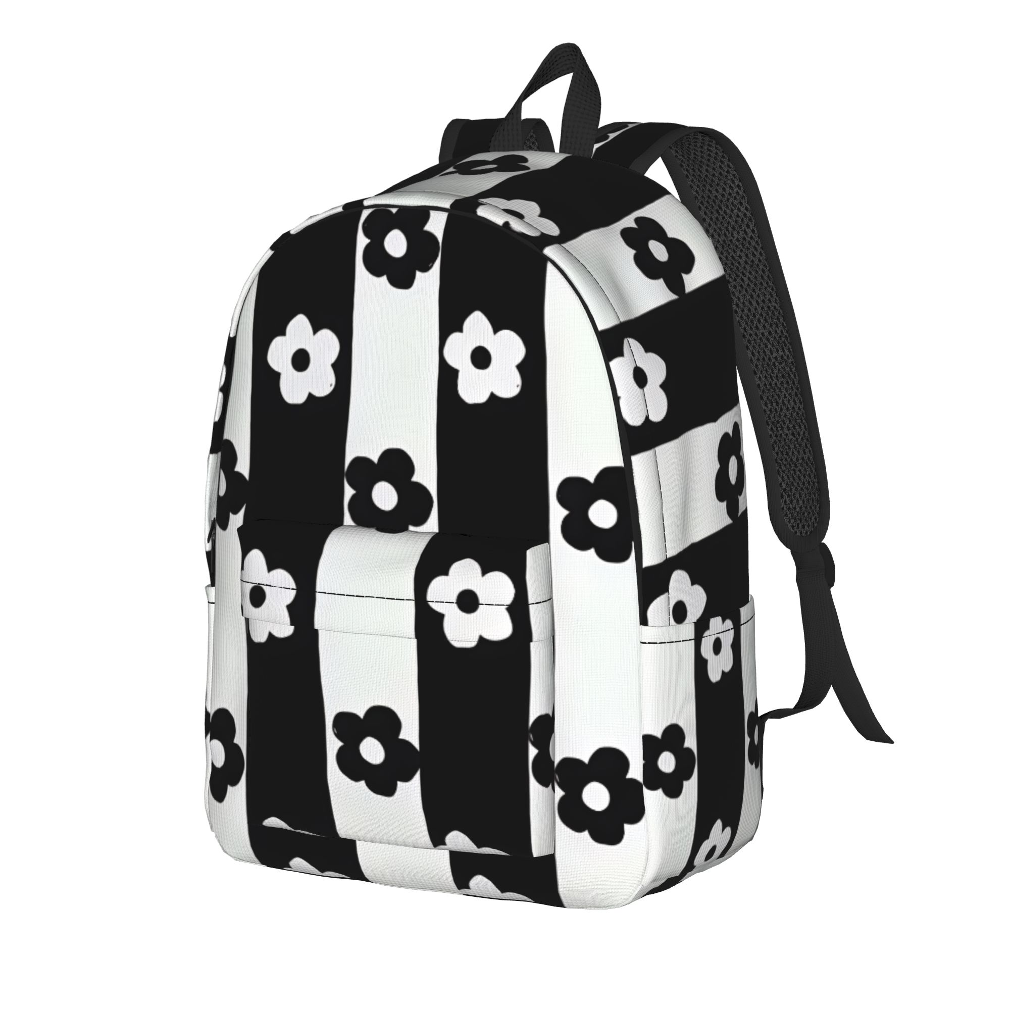 Ransel Motif Bunga Daisy Monok - Interior Design Monochrome ulasan dan harga