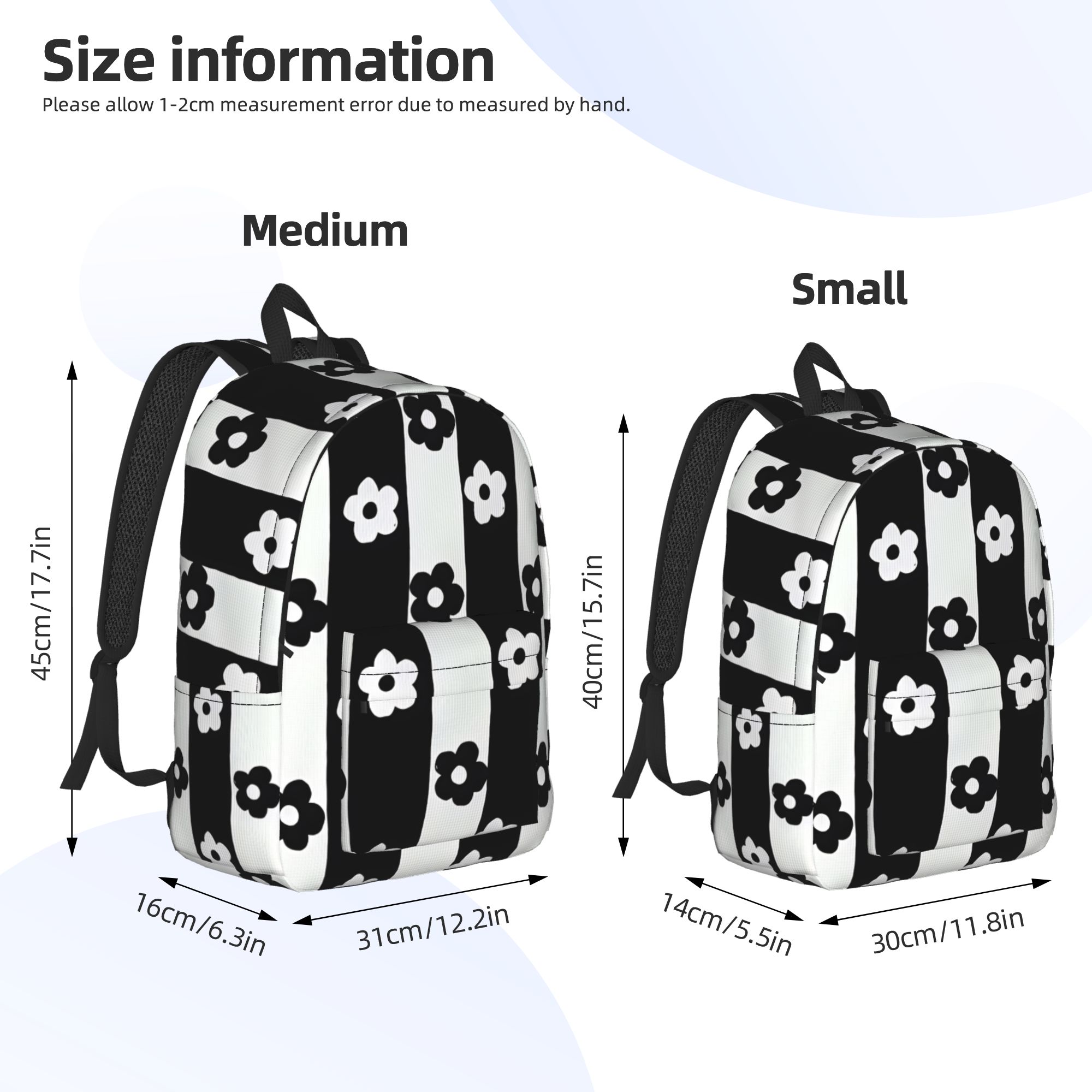 Ransel Motif Bunga Daisy Monok - Interior Design Monochrome ulasan dan harga